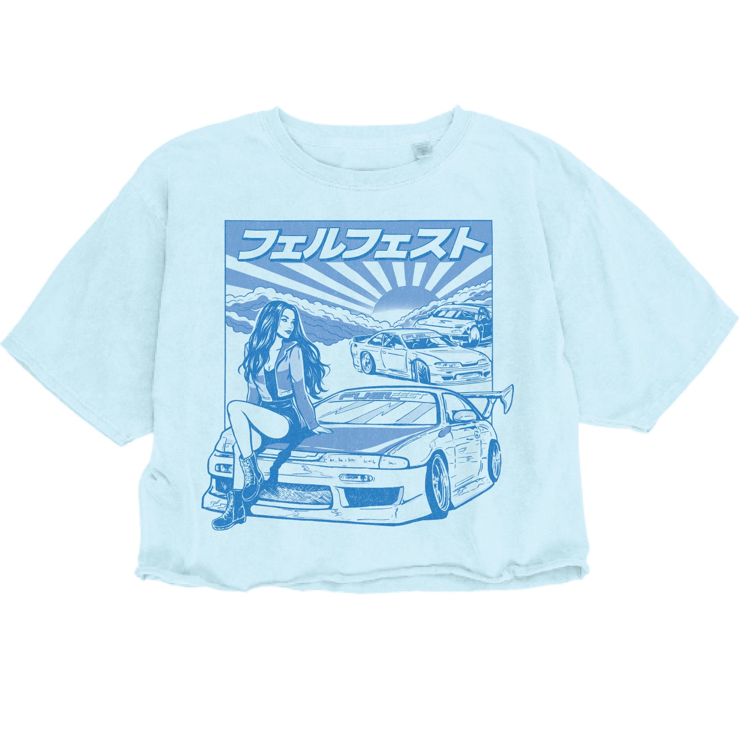 Women's Ride or Die Crop (Blue)