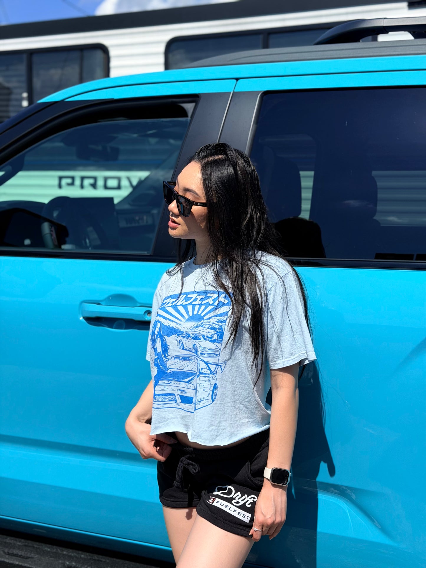 Women's Ride or Die Crop (Blue)